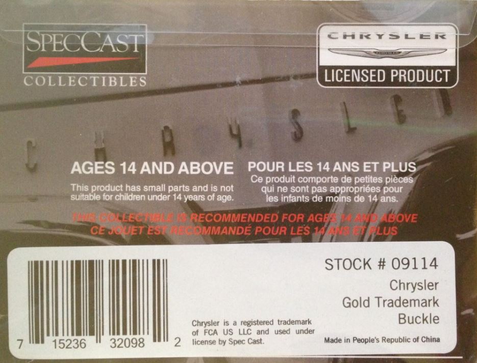 Chrysler Belt Buckle